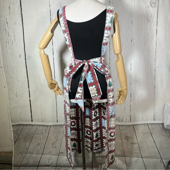Vintage Reyn Spooner Christmas Kitchen Full Apron Hawaiian Print O/S Like New - Picture 10 of 16